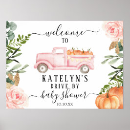 Pompoendrive op Baby shower Welkomstbord Poster