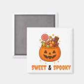 Pompoenemmer Vol Zoet - Halloween Magneet (Voorkant / Achterkant)