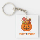 Pompoenemmer Vol Zoet - Halloween Sleutelhanger (voorkant)
