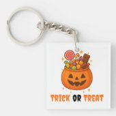 Pompoenemmer Vol Zoet - Halloween Sleutelhanger (voorkant)