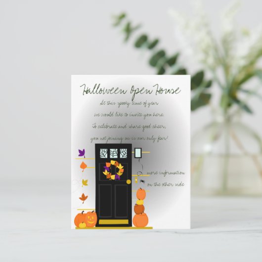 Pompoenen aan de deur kaart (Staand voorkant)