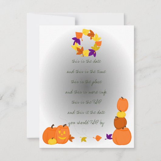 Pompoenen aan de deur kaart (Achterkant)