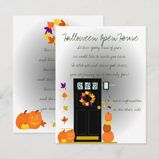 Pompoenen aan de deur kaart (Voorkant / Achterkant)