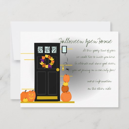 Pompoenen aan de deur kaart (Voorkant)