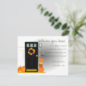 Pompoenen aan de deur kaart (Staand voorkant)