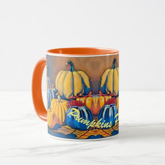 Pompoenen alsjeblieft Herfst Kleuren Thuis Accent Mok (Voorkant links)