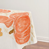 Pompoenen Autumn Leaves Waterverf Handgeschilderd Tafelkleed (Voorbeeld)