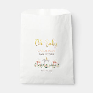 Pompoenen Baby shower Blush Pink and Gold Gift Bedankzakje