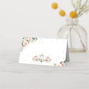 Pompoenen Baby shower Blush Pink and Gold Plaatskaartje