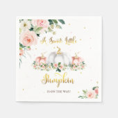 Pompoenen Baby shower Blush Pink and Gold Servet (Voorkant)