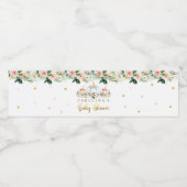 Pompoenen Baby shower Blush Pink and Gold Waterfles Etiket (Enkel label)