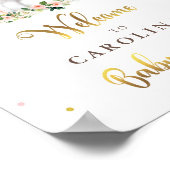 Pompoenen Baby shower Blush roze en Gold Welcome Poster (Hoek)