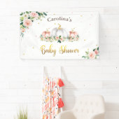 Pompoenen Baby shower Blush roze en Gold Welcome Spandoek (Insitu)