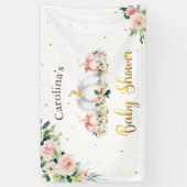 Pompoenen Baby shower Blush roze en Gold Welcome Spandoek (Verticaal)