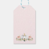 Pompoenen Baby shower Blush roze en goudkoorts Cadeaulabel (Achterkant)