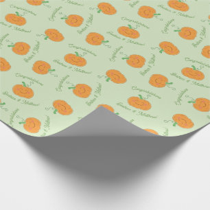 Pompoenen Baby shower Cute Herfst Cadeaupapier