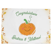 Pompoenen Baby shower Cute Herfst Groot Cadeauzakje (Achterkant)
