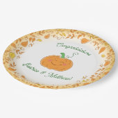 Pompoenen Baby shower Cute Herfst Papieren Bordje (Gekanteld)