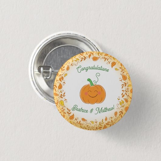 Pompoenen Baby shower Cute Herfst Ronde Button 3,2 Cm (Voorkant /achterkant)