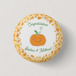 Pompoenen Baby shower Cute Herfst Ronde Button 3,2 Cm
