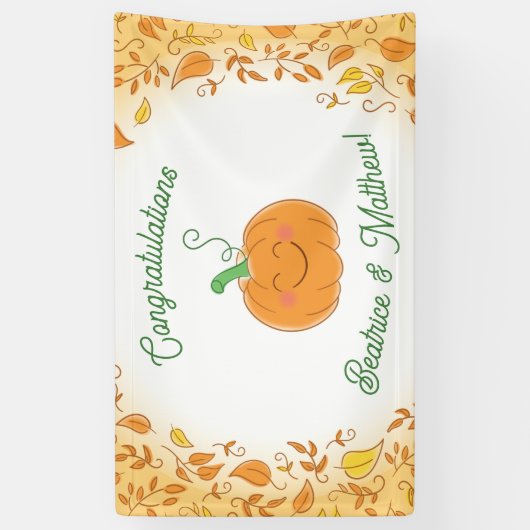 Pompoenen Baby shower Cute Herfst Spandoek (Verticaal)