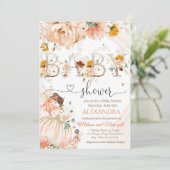 Pompoenen baby shower een beetje pompoen is onderw kaart (Staand voorkant)