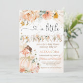 Pompoenen baby shower een beetje pompoen is onderw kaart (Staand voorkant)