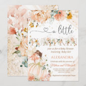 Pompoenen baby shower een beetje pompoen is onderw kaart (Voorkant / Achterkant)