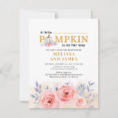 Pompoenen Baby shower Floral Uitnodiging (Voorkant)