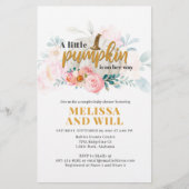 Pompoenen Baby shower Floral Uitnodiging Briefpapier (Voorkant)