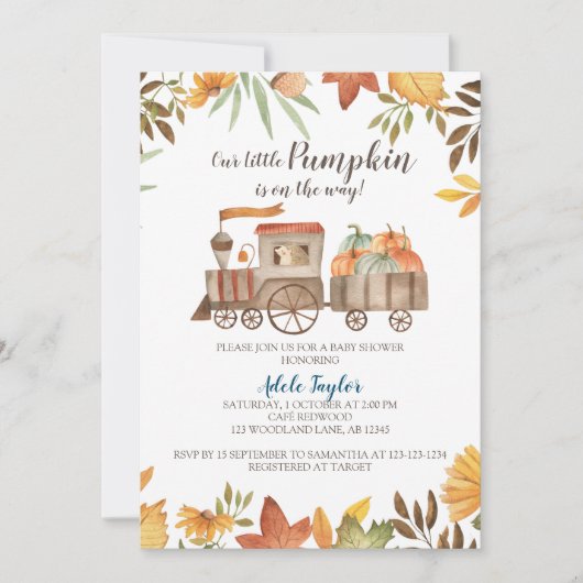 Pompoenen Baby shower, Herfst Baby Kaart (Voorkant)