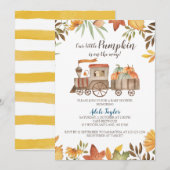 Pompoenen Baby shower, Herfst Baby Kaart (Voorkant / Achterkant)