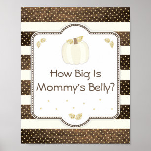 Pompoenen Baby shower mammie Belly Game, Hout Ivor Poster