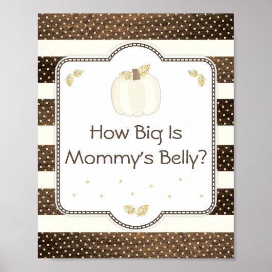 Pompoenen Baby shower mammie Belly Game, Hout Ivor Poster (Voorkant)