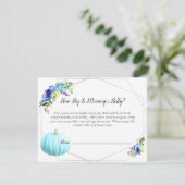 Pompoenen Baby shower Mam's Belly Size-spel | Blau Kaart (Staand voorkant)