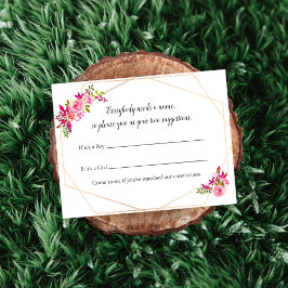 Pompoenen Baby shower Naam Suggestiegame Floral Kaart