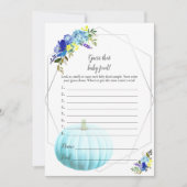 Pompoenen Baby shower raad Baby | Blauw Kaart (Voorkant)