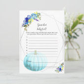 Pompoenen Baby shower raad Baby | Blauw Kaart (Staand voorkant)