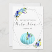 Pompoenen Baby shower raad Baby | Blauw Kaart (Achterkant)