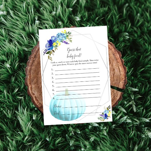 Pompoenen Baby shower raad Baby | Blauw Kaart