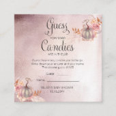 Pompoenen Baby shower Raad Snoepjes in Jar Game En Informatiekaartje (Voorkant)