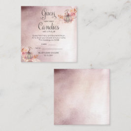 Pompoenen Baby shower Raad Snoepjes in Jar Game En Informatiekaartje