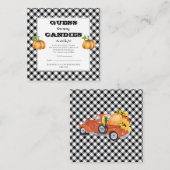 Pompoenen Baby shower Raad Snoepjes in Jar Game Informatiekaartje (Voorkant / Achterkant)