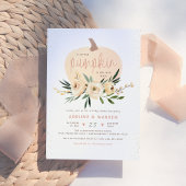 Pompoenen Baby shower Roze en goudvormig Kaart