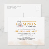 Pompoenen Baby shower Roze Floral Briefkaart (Voorkant / Achterkant)