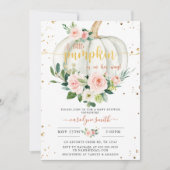 Pompoenen Baby shower, roze goudlegant Kaart (Voorkant)