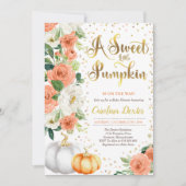 Pompoenen Baby shower Uitnodiging Oranje roze & go (Voorkant)