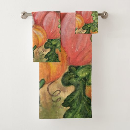 Pompoenen badhanddoek set bad handdoek (Insitu)