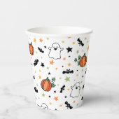 Pompoenen Bats Geesten Schattige Halloween Pattern Papieren Bekers (Voorkant)