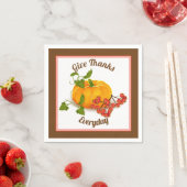 Pompoenen, bessen, bladeren, Thanksgiving van brui Servet (Insitu)